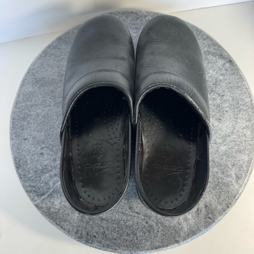 Dansko Solid Black Professional Clogs Shoes 38 - image 3